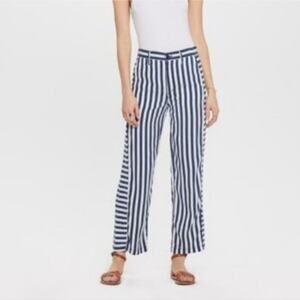 Mother The Inset Greaser white navy striped pants in‎ This Way and That Way 25
